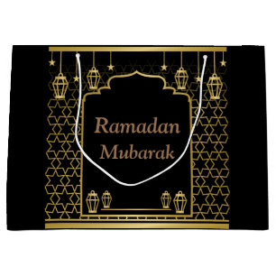 Ramadan Kareem Typografie Islamischer Crescent Tex Große Geschenktüte