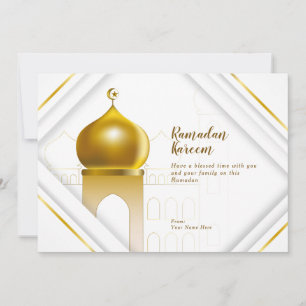 Ramadan Kareem Weiße moderne Rahmen-Grußkarte Einladung
