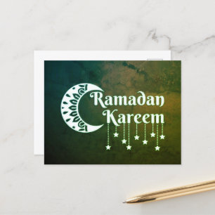 Ramadan Kareen Moon and Stars Postkarte