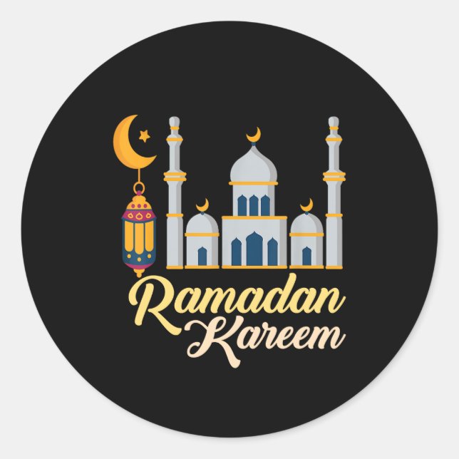 Ramadan Karim Runder Aufkleber (Vorderseite)