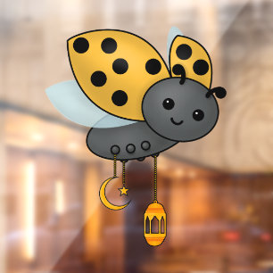 Ramadan Ladybug Lanterns Fensteraufkleber