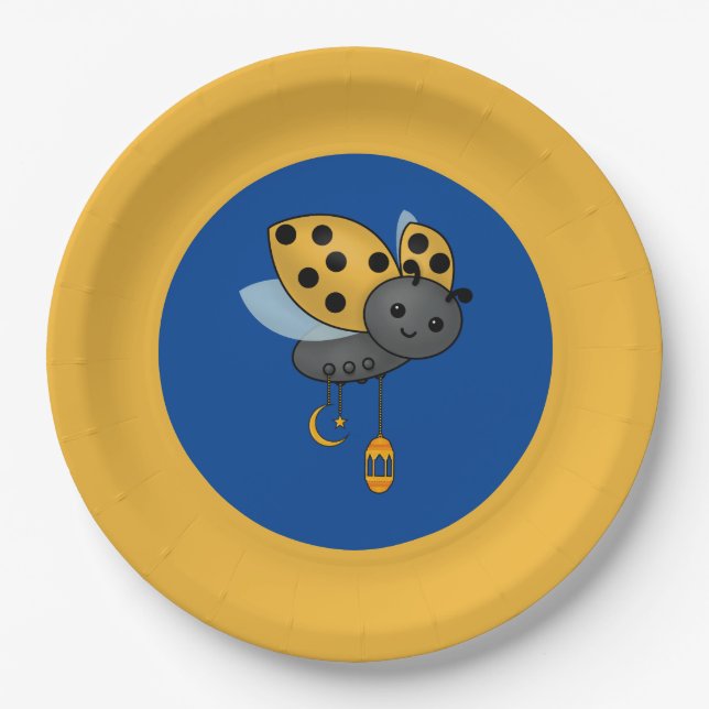 Ramadan Ladybug Lanterns Pappteller (Vorderseite)