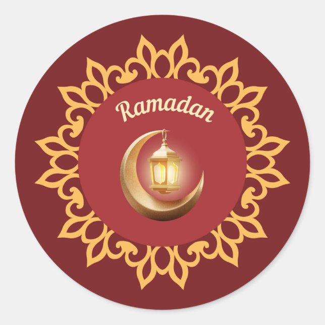 Ramadan Lantern & Crescent Premium Sticker – Islam (Vorderseite)