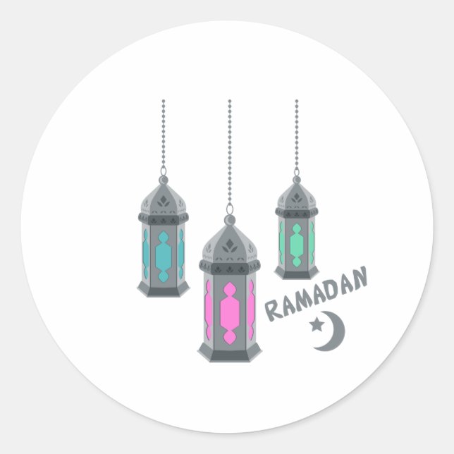 Ramadan Lanterns Runder Aufkleber (Vorderseite)