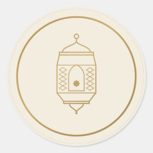 Ramadan-Laterne Creme Gold-Aufkleber Runder Aufkleber