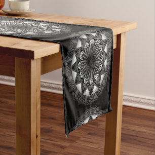 Ramadan Mandala Black Table Runner Kurzer Tischläufer