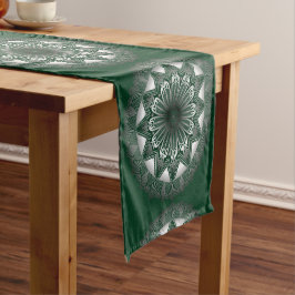 Ramadan Mandala Dark Green Table Runner Kurzer Tischläufer