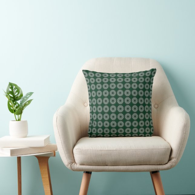 Ramadan Mandala Dark Green Throw Kissen (Stuhl )
