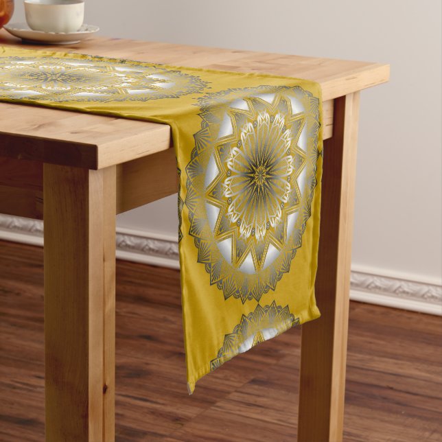 Ramadan Mandala Gold Table Runner Kurzer Tischläufer (Beispiel)