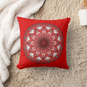 Ramadan Mandala Red Throw Pillow Kissen