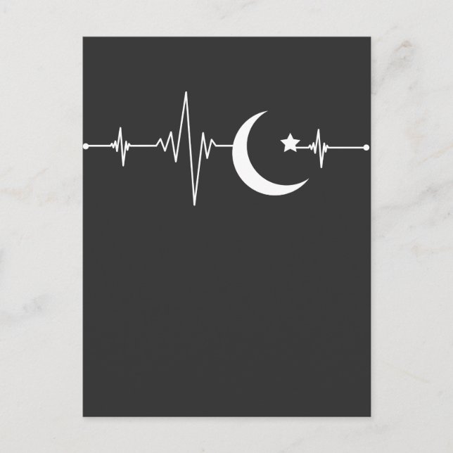 Ramadan Moon Islam Heartbeat Muslime Postkarte (Vorderseite)