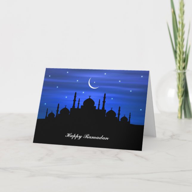 Ramadan Moon & Mosque Karte (Vorderseite)