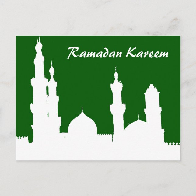 Ramadan Mosque Green Postcard Postkarte (Vorderseite)
