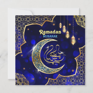 Ramadan Mubarak Arabische Kalligrafie Golden Cresc Feiertagskarte