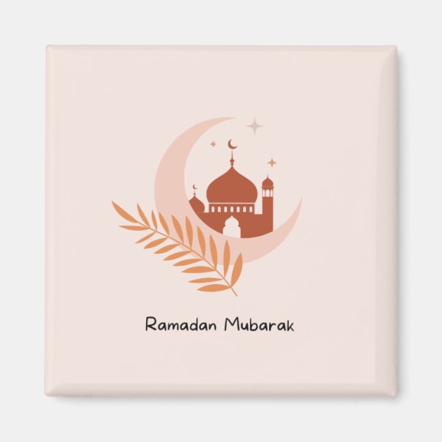 Ramadan Mubarak Boho Moon & Mosque Magnet (Vorne)