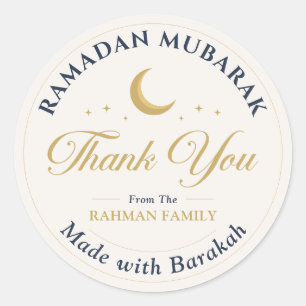Ramadan Mubarak Danke Gold Himmlisch Runder Aufkleber