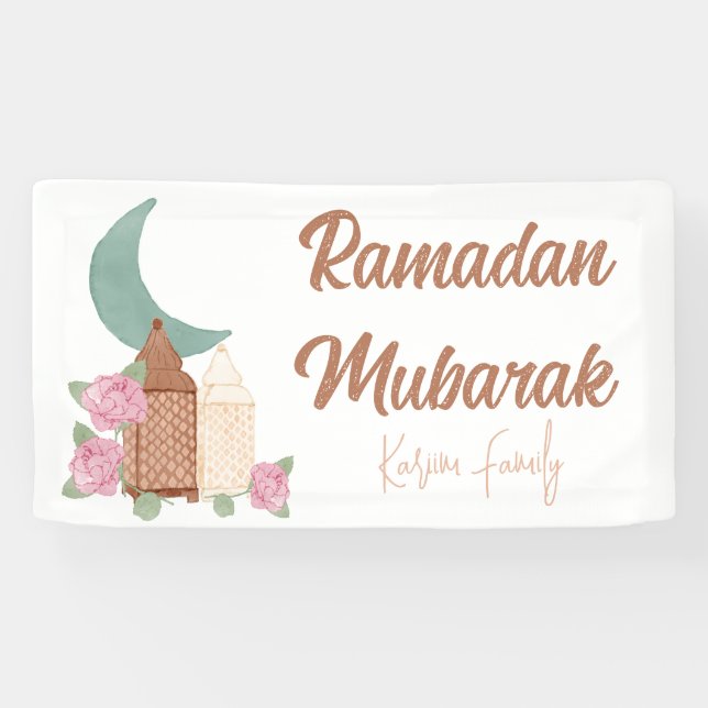 Ramadan Mubarak Dekoration Benutzerdefinierter Nam Banner (Horizontal)