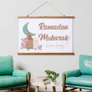 Ramadan Mubarak Dekoration Benutzerdefinierter Nam Wandteppich Mit Holzrahmen
