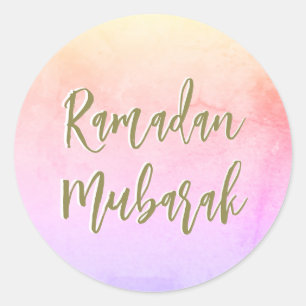 Ramadan Mubarak farbenfrohe klassische Rundsticker Runder Aufkleber