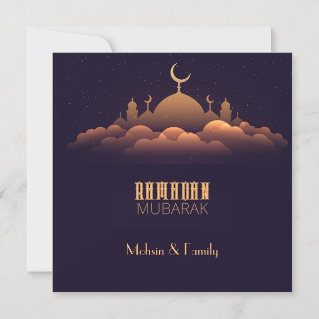 Ramadan Mubarak Flat Holiday Card Feiertagskarte (Vorderseite)