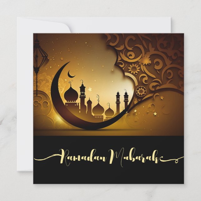 Ramadan Mubarak Flat Holiday Card Feiertagskarte (Vorderseite)