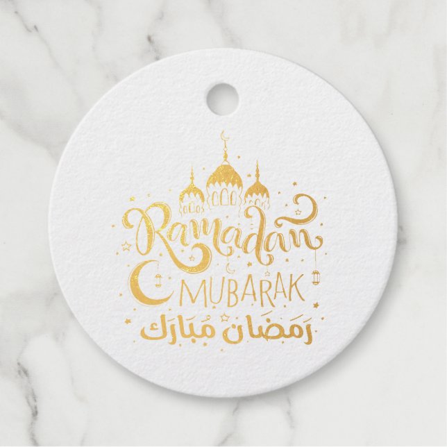 Ramadan Mubarak Foil Favor Tag (Vorderseite)