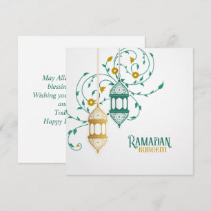 Ramadan Mubarak Golden Aquamarin Islamische Latern Feiertagskarte
