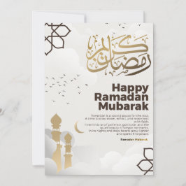 Ramadan Mubarak Golden Calligraphy Art Feiertagskarte