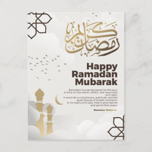 Ramadan Mubarak Goldene Kalligrafie-Kunst Postkarte