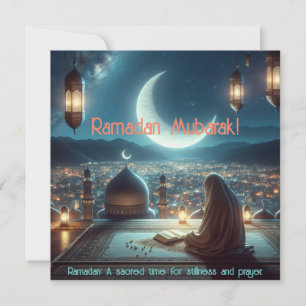 Ramadan Mubarak Heilige Zeit für Stille und Gebet Feiertagskarte