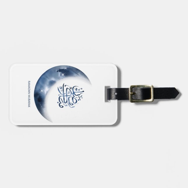 Ramadan Mubarak in arabischer Kalligrafie ر م ض ا  Gepäckanhänger (Vorderseite horizontal)