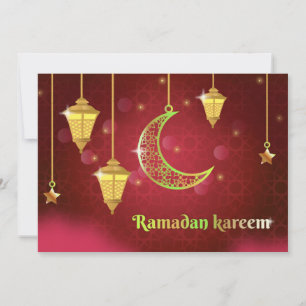 Ramadan Mubarak Islamic Lantern Crescent Star Red Feiertagskarte