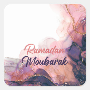 Ramadan Mubarak islamische Geschenke klassisch Quadratischer Aufkleber