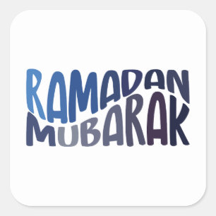 Ramadan Mubarak Islamischer Zitat Quadratischer Aufkleber