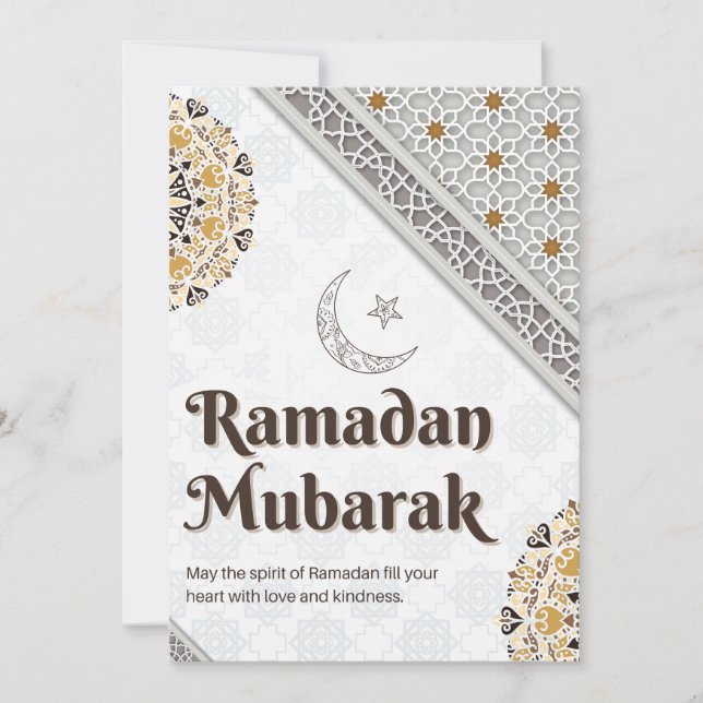 Ramadan Mubarak Mandala Crescent Art Feiertagskarte (Vorderseite)