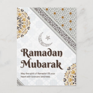 Ramadan Mubarak Mandala Halbmond Kunst Feiertagspostkarte