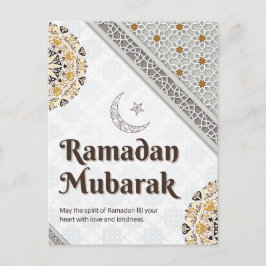 Ramadan Mubarak Mandala Halbmond Kunst Postkarte