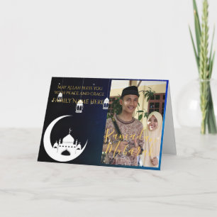RAMADAN Mubarak Modern English FOTO Card Karte