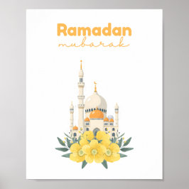Ramadan Mubarak Mosque Wall Print Poster