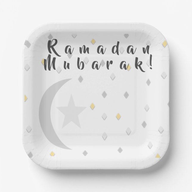 Ramadan Mubarak Papierplatte Pappteller (Vorderseite)