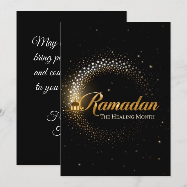 Ramadan MubaraK Personalisierte Feiertagskarte (Vorne/Hinten)
