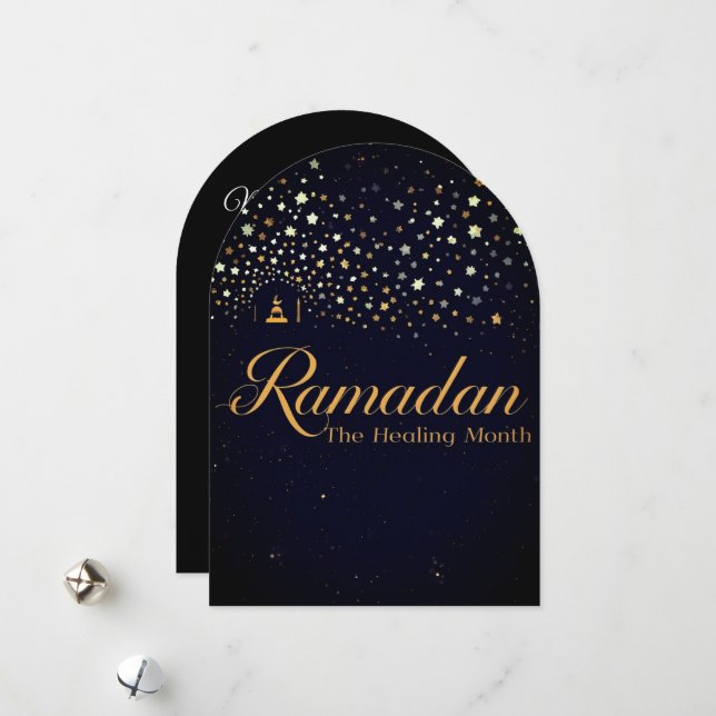 Ramadan MubaraK Personalisierte Feiertagskarte (Vorderseite/Rückseite Beispiel)