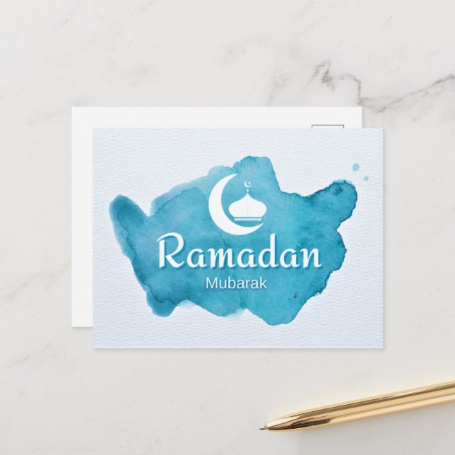 Ramadan Mubarak Postkarte (Vorderseite/Rückseite Beispiel)