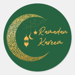 Ramadan Mubarak -Ramadan Kareem -Eid Mubarak Runder Aufkleber