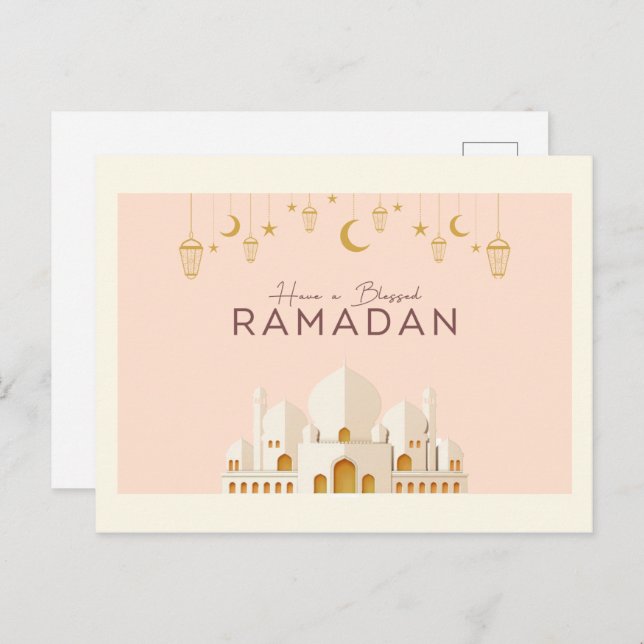 Ramadan Mubarak | Ramadan Kareem Holiday Postcard Postkarte (Vorne/Hinten)