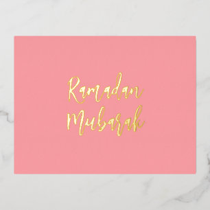 Ramadan Mubarak Ramadan Kareem Pink Gold Folien Feiertagspostkarte