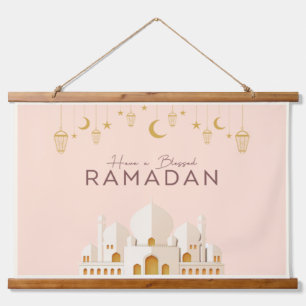 Ramadan Mubarak Ramadan Kareem Wandteppich Mit Holzrahmen