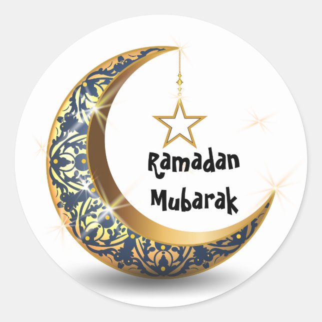 Ramadan Mubarak Round Stickers (Vorderseite)