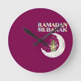 Ramadan Mubarak Runde Wanduhr