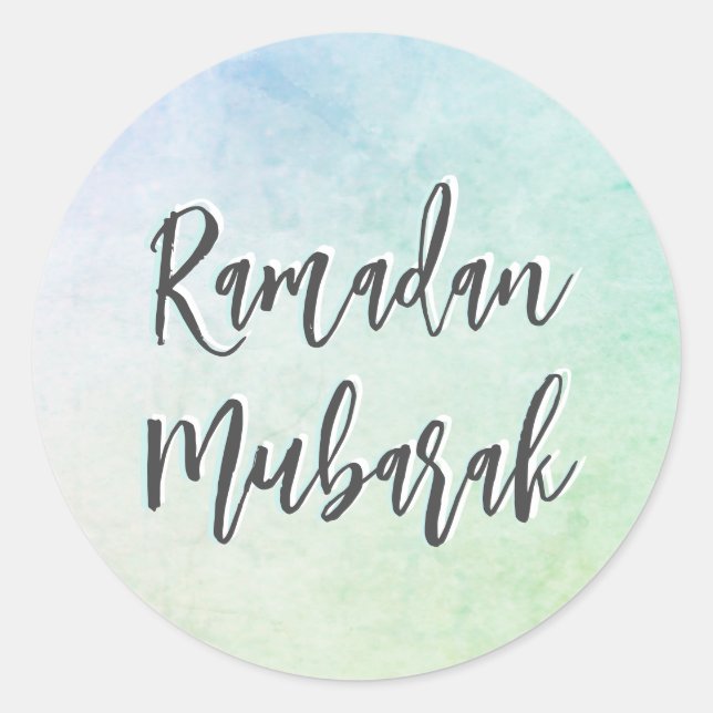 Ramadan Mubarak Script Classic Round Sticker (Vorderseite)